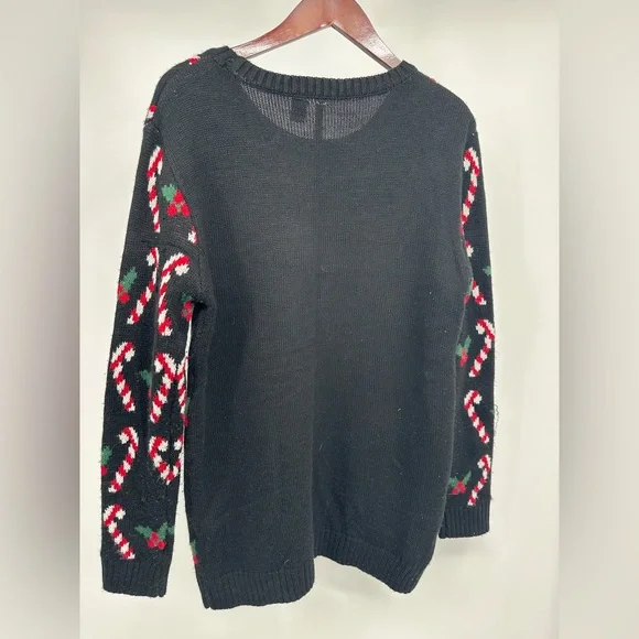 Love By Design Black and Red Crew Neck Sweater - Picture 2 of 6